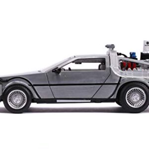 Jada 1:24 Diecast Back to The Future 2 Time Machine with Lights,Silver