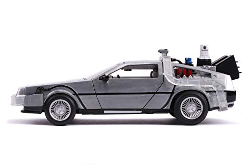 Jada 1:24 Diecast Back to The Future 2 Time Machine with Lights,Silver