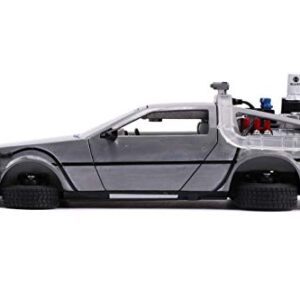 Jada 1:24 Diecast Back to The Future 2 Time Machine with Lights,Silver