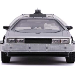Jada 1:24 Diecast Back to The Future 2 Time Machine with Lights,Silver