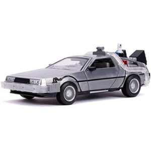 Jada 1:24 Diecast Back to The Future 2 Time Machine with Lights,Silver