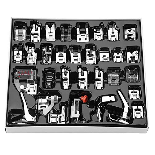 Sewing Machine Presser Foot Feet Kit Set,Fits for Brother, Baby Lock, Singer, Elna, Toyota, New Home, Simplicity, Janome, Kenmore, and White Low Shank Sewing Machine (32pcs)