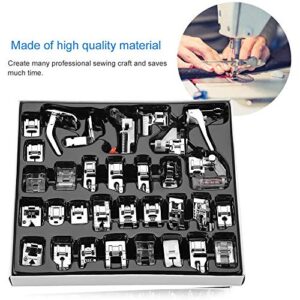 Sewing Machine Presser Foot Feet Kit Set,Fits for Brother, Baby Lock, Singer, Elna, Toyota, New Home, Simplicity, Janome, Kenmore, and White Low Shank Sewing Machine (32pcs)