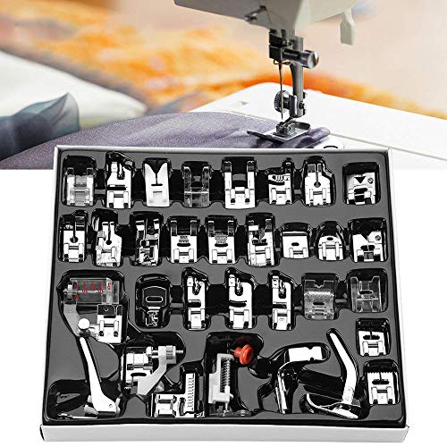 Sewing Machine Presser Foot Feet Kit Set,Fits for Brother, Baby Lock, Singer, Elna, Toyota, New Home, Simplicity, Janome, Kenmore, and White Low Shank Sewing Machine (32pcs)