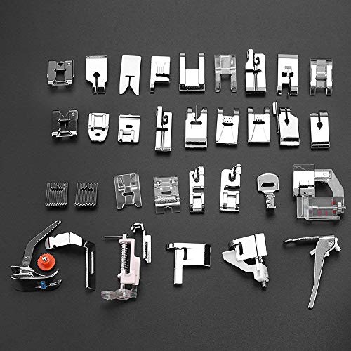 Sewing Machine Presser Foot Feet Kit Set,Fits for Brother, Baby Lock, Singer, Elna, Toyota, New Home, Simplicity, Janome, Kenmore, and White Low Shank Sewing Machine (32pcs)