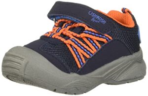 oshkosh b'gosh boy's teti bump toe sneaker, navy, 4 toddler