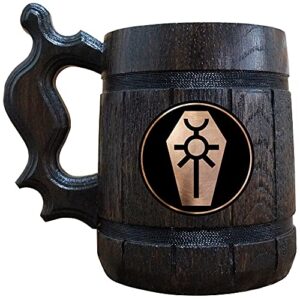 necrons beer mug, wooden beer stein, gamer gift, personalized beer stein, 40k tankard, custom gift for men, gift for him