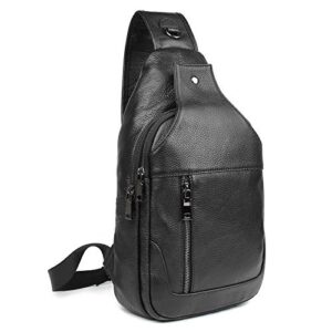 polare cowhide leather waterproof casual daypack sling shoulder chest crossbody bag for men