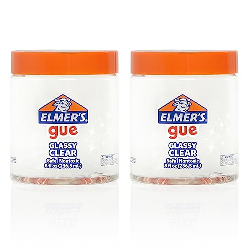 Elmer's Gue Pre Made Slime, Glassy Clear Slime, Great for Mixing in Add-ins, 2 Count