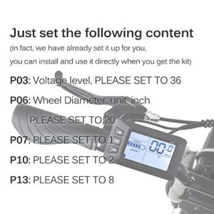 Electric Bike Conversion Kit Front Wheel Motor 350W E-Bike Kit 36V Hub Motor 20" Bicycle BLDC Controller with LCD Display Controller PAS Brake Lever (20inch Front Wheel 36V 350W)