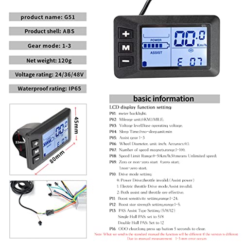 Electric Bike Conversion Kit Front Wheel Motor 350W E-Bike Kit 36V Hub Motor 20" Bicycle BLDC Controller with LCD Display Controller PAS Brake Lever (20inch Front Wheel 36V 350W)