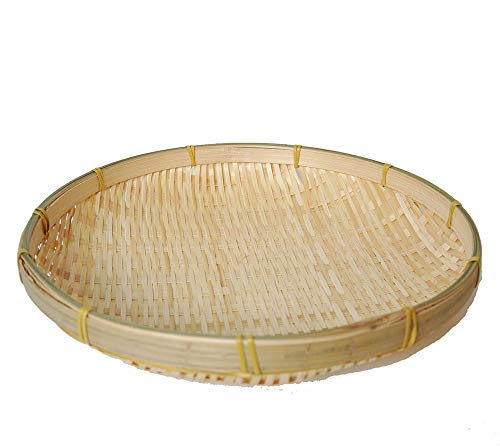 100% Natural Handmade Woven Bamboo Basket Tray U Shape Holder Bulk Food Flat Shallow Basket Size 5inch 6inch 10inch 15inch Bulk All Size Available for Customizing (13cm/5")