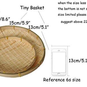 100% Natural Handmade Woven Bamboo Basket Tray U Shape Holder Bulk Food Flat Shallow Basket Size 5inch 6inch 10inch 15inch Bulk All Size Available for Customizing (13cm/5")