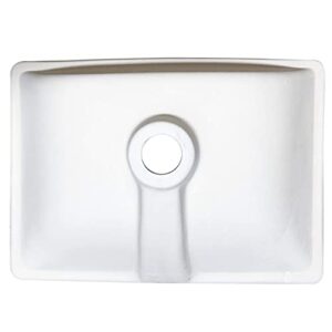 Zeek Undermount Bathroom Sink 16x11 Small Rectangle Narrow Vanity Sink - White - Fits 18 Inch Vanity - With Overflow - 16 Inch by 11 Inch Opening - Vitreous china ceramic (ZP-1611, 1)