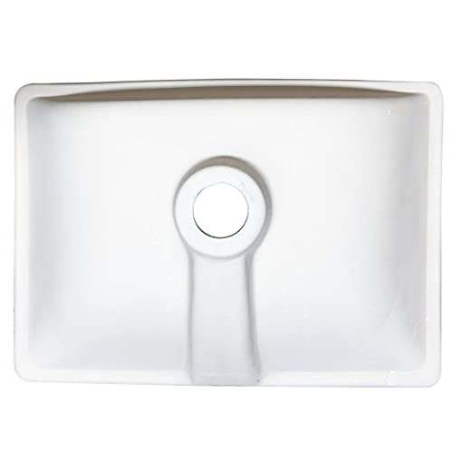 Zeek Undermount Bathroom Sink 16x11 Small Rectangle Narrow Vanity Sink - White - Fits 18 Inch Vanity - With Overflow - 16 Inch by 11 Inch Opening - Vitreous china ceramic (ZP-1611, 1)