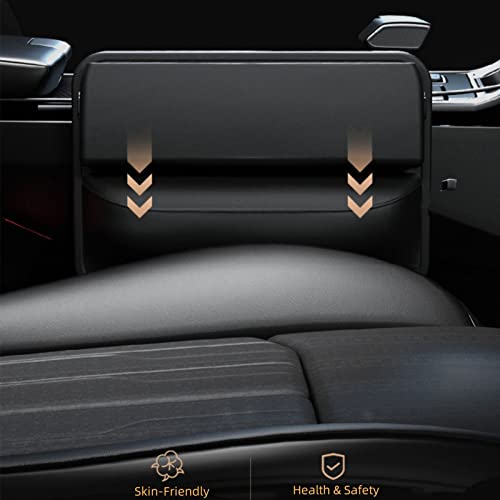 Wanfuder Car Seat Gap Filler Leather Car Seat Organizer and Storages Automotive Accessories - Front Seats Car Adjustable Gap Filler for Phones, Glasses, Keys, Cards