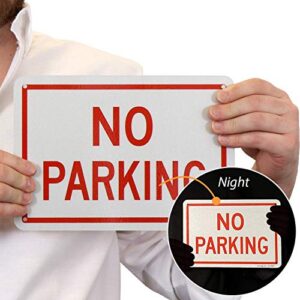 SmartSign 7 x 10 inch “No Parking” Metal Sign, 40 mil Aluminum 3M Laminated Engineer Grade Reflective Material, Red and White