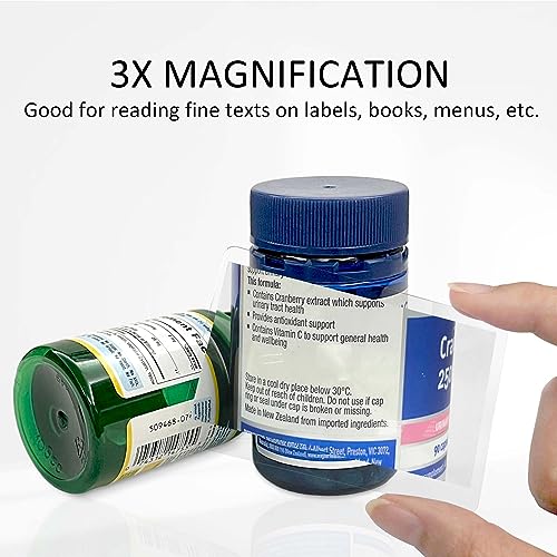 3X/5X Rectangular Large Magnifying Glass Higher Magnification Macular Degeneration Magnifier Acrylic Lens Good to Reading Small Texts on Bottle - MAGDEPO