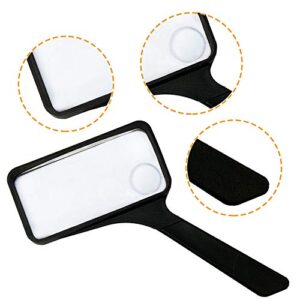 3X/5X Rectangular Large Magnifying Glass Higher Magnification Macular Degeneration Magnifier Acrylic Lens Good to Reading Small Texts on Bottle - MAGDEPO