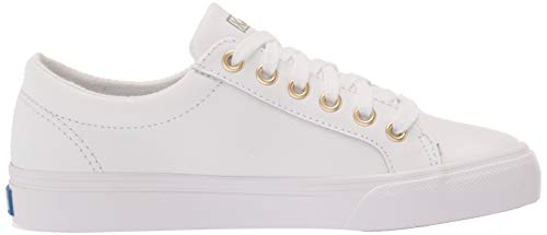 Keds womens Jump Kick Leather Sneaker, White/Gold, 6.5 US