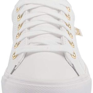 Keds womens Jump Kick Leather Sneaker, White/Gold, 6.5 US