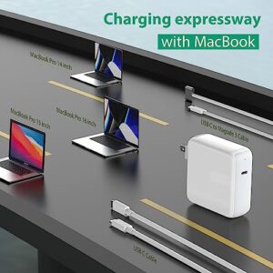 96W USB C Charger for MacBook Pro 16, 15, 14, 13 inch 2023, 2022, 2021, 2020, 2019, 2018, M1 M2 MacBook Air, iPad Pro, USBC Laptop Power Adapter, LED, 6.6ft 5A Cable Charging as Fast as MagSafe 3