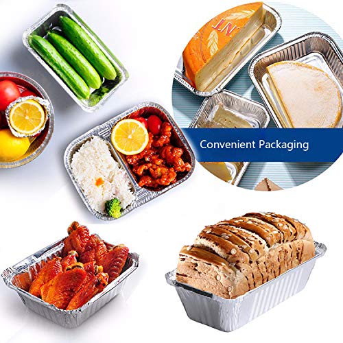 Waytiffer 50 Pack 1Lb mini Loaf Pans Heavy Duty Disposable Aluminum Foil Bread Tins Standard Size - 6" X 3.5" X 2.5" Oven Safe Sturdy Small Bread Tin Pans-1 Pound Loaf Pans