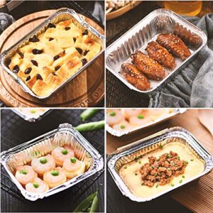 Waytiffer 50 Pack 1Lb mini Loaf Pans Heavy Duty Disposable Aluminum Foil Bread Tins Standard Size - 6" X 3.5" X 2.5" Oven Safe Sturdy Small Bread Tin Pans-1 Pound Loaf Pans