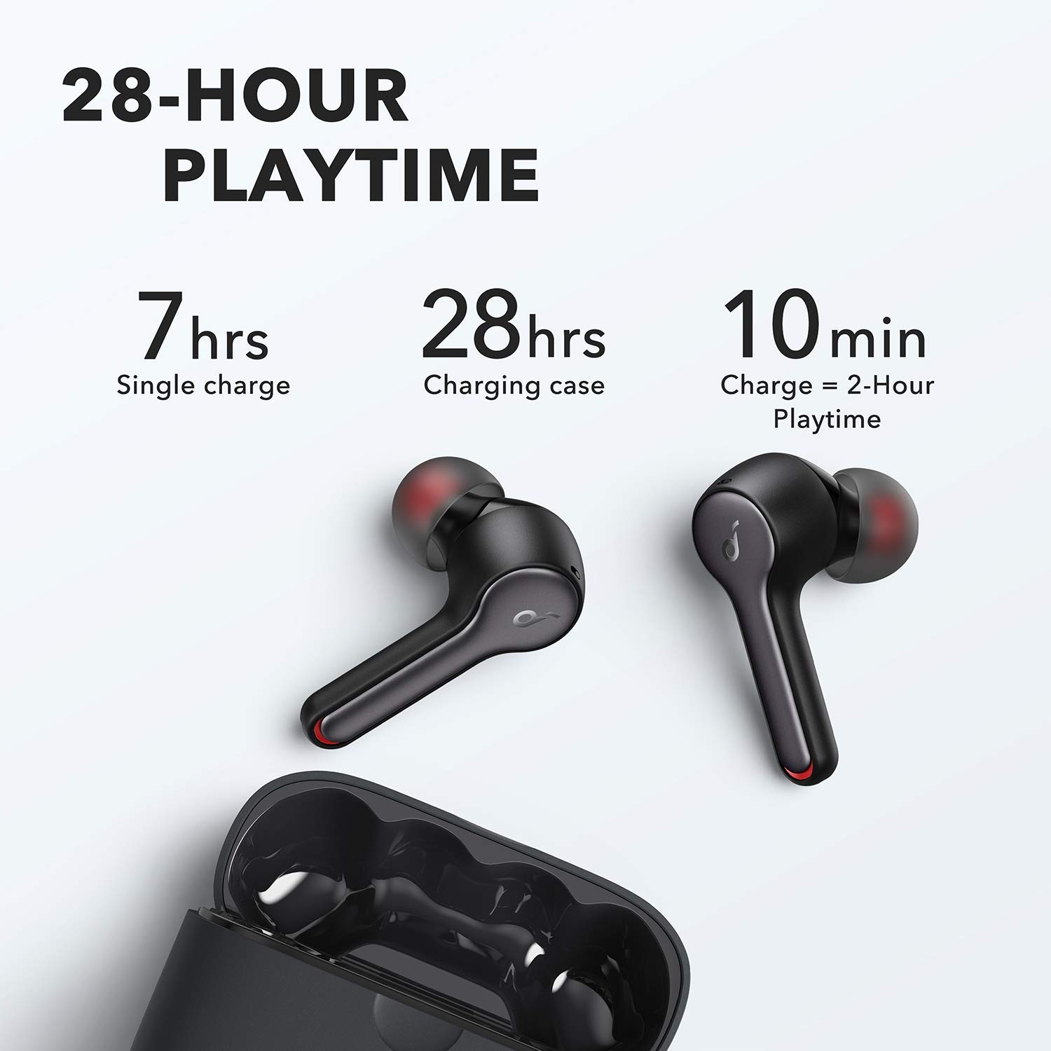 Anker Soundcore Liberty Air 2 Wireless Earbuds, Diamond-Inspired Drivers, Bluetooth Earphones, 4 Mics, Noise Reduction, 28H Playtime, HearID, Bluetooth 5, Wireless Charging (Black) (Renewed)
