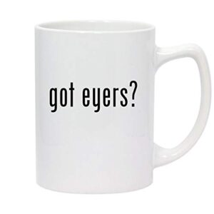 molandra products got eyers? - 14oz white ceramic statesman coffee mug