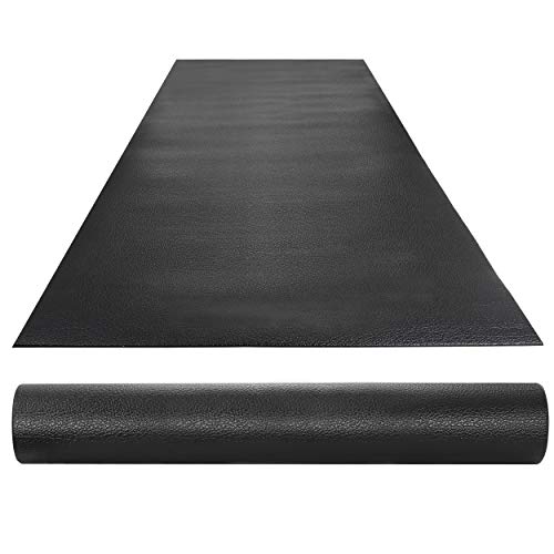 HomGarden High Density Gym Exercise Treadmill Floor Mat,8 x 3 FT Anti Vibration PVC Exercise Bike Equipment Mat,1/4" Thickness Sport Mat for Home Gym,Black