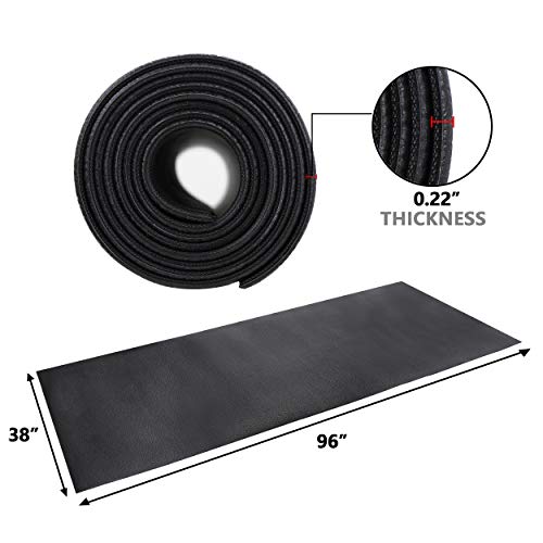 HomGarden High Density Gym Exercise Treadmill Floor Mat,8 x 3 FT Anti Vibration PVC Exercise Bike Equipment Mat,1/4" Thickness Sport Mat for Home Gym,Black