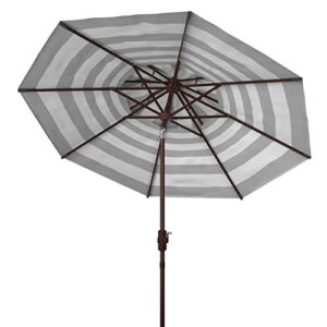 Safavieh PAT8204D Outdoor Iris Fashion Line Grey and White 9-Foot Double Top UV Protected Umbrella