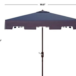 Safavieh PAT8400A Outdoor Zimmerman Navy and White 7'6" Square Market UV Protected Umbrella