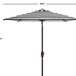 Safavieh PAT8404A Outdoor Iris Fashion Line Black and White 7'6" Square UV Protected Umbrella