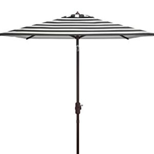 Safavieh PAT8404A Outdoor Iris Fashion Line Black and White 7'6" Square UV Protected Umbrella