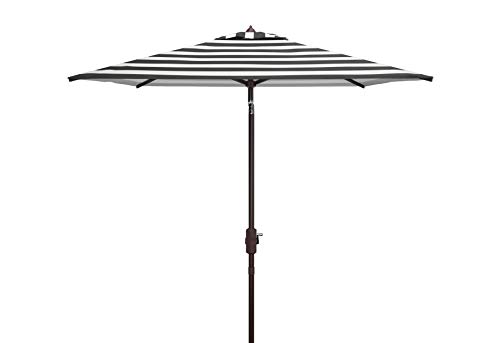 Safavieh PAT8404A Outdoor Iris Fashion Line Black and White 7'6" Square UV Protected Umbrella