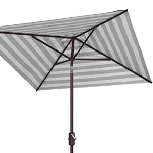 Safavieh PAT8404A Outdoor Iris Fashion Line Black and White 7'6" Square UV Protected Umbrella