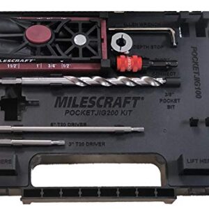 Milescraft 1325 Pocket Jig 200 - Complete Double/Twin Pocket Hole Jig Kit System. Easy to use, pocket hole drill guide, screw jig with all accessories.