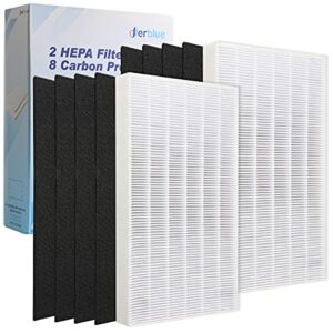 derblue 2 sets true hepa filter & 8pcs carbon replacement filters a 115115 size 21 for winix plasmawave 5300 6300 5300-2 6300-2 p300 c535