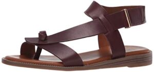 franco sarto womens glenni ankle strap flat sandals, dark brown, 8.5
