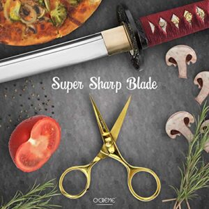 O'Creme Super Sharp Chef Scissors All Stainless Steel Snips Garnishing Tool (Rose Gold)