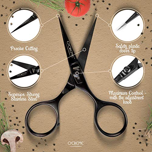 O'Creme Super Sharp Chef Scissors All Stainless Steel Snips Garnishing Tool (Rose Gold)