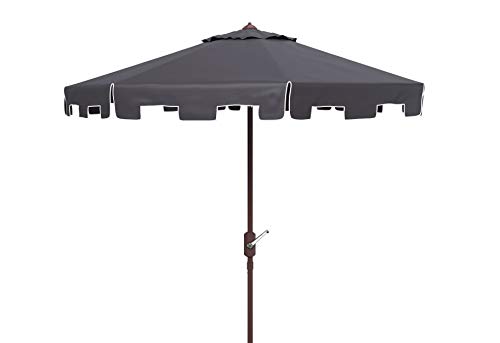 Safavieh PAT8100A Outdoor Zimmerman UV Protected Navy and White 11-ft Round Market Umbrella