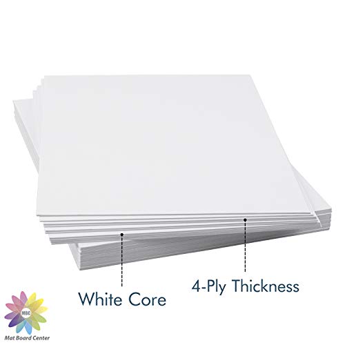 Mat Board Center, 16x20 Uncut Photo Mat Boards - Full Sheet - for Art, Prints, Photos, Prints and More, White Color, 25-Pack