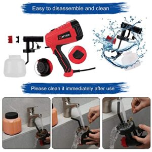 YATTICH Paint Sprayer, High Power HVLP Spray Gun, with 5 Copper Nozzles & 3 Patterns, Easy to Clean, for Furniture, Fence, Car, Bicycle, Chair etc. YT-191