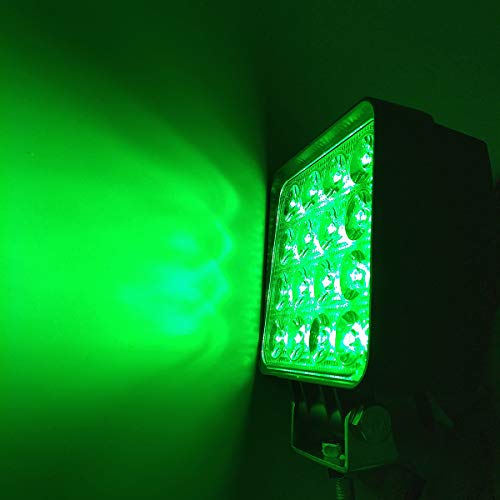 Green Led Pods 48W 3inch Spot Hunting Lights Driving Work Fog Lamps for F150 Truck SUV Polaris Auxiliary Offroad Off-road Boat Fish Pig Deer Hog Hunting Motorcycle 12 Volt Motor (Pack of 2)