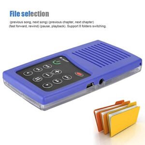 E Book Reader , 350mAh Mini Portable Solar Charge Bible Reader Book Reader , Built in 4G Capacity , 350mAh Battery , high Volume , Adjustable Sound , Gifts for Bible listeners Blue