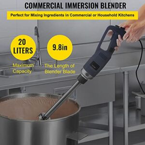 VBENLEM Commercial Immersion Blender 350W Power, Hand Held Mixer with 9.8-Inch 304 Stainless Steel Removable Shaft, Electric Stick Blender Variable Speed 4000-16000RPM