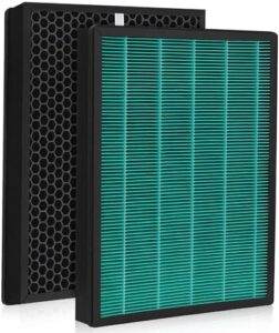 400/400s replacement filter for coway airmega max2 400/400s air purifier, max 2 green true hepa and active carbon filter set, ap-2015-fp